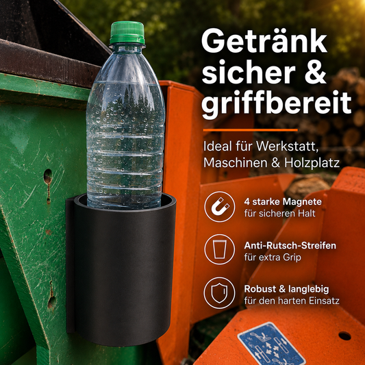 Magnetischer Wand-Flaschenhalter XL – für 1 l Wasserflaschen, Sprühdosen & 0,5 l Bierflaschen