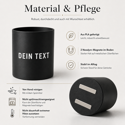 Magnetischer Flaschenhalter XL mit Wunschtext – für 1 l Flaschen, Sprühdosen & 0,5 l Bierflaschen