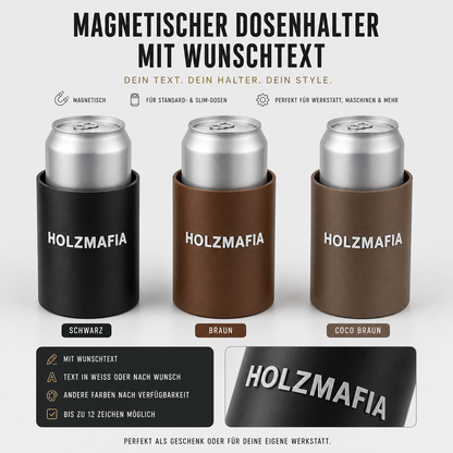 Magnetischer Dosenhalter mit Wunschtext – für 0,5 l Dosen & 0,33 l Flaschen