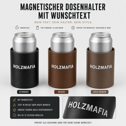 Magnetischer Dosenhalter mit Wunschtext – für 0,5 l Dosen & 0,33 l Flaschen