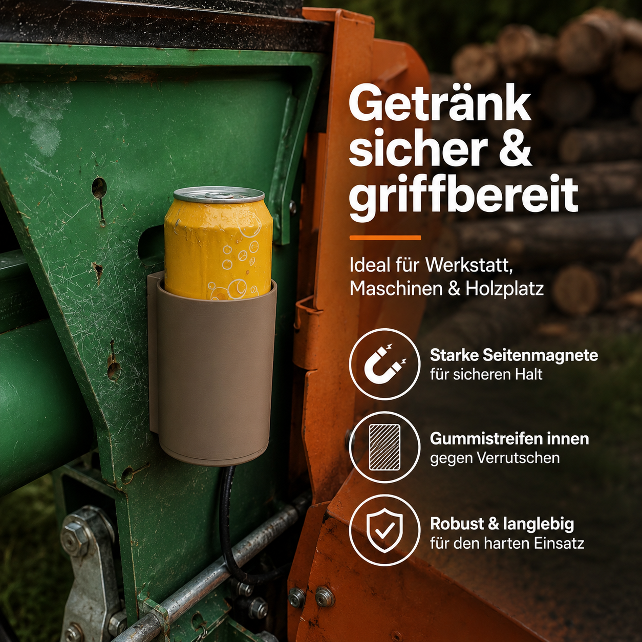 Magnetischer Wand-Dosenhalter – für 0,5 l Dosen, Slim-Dosen & 0,33 l Bierflaschen