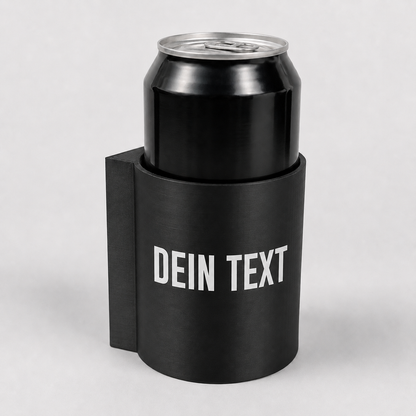 Magnetischer Wand-Dosenhalter mit Wunschtext – für 0,5 l Dosen, Slim-Dosen & 0,33 l Bierflaschen